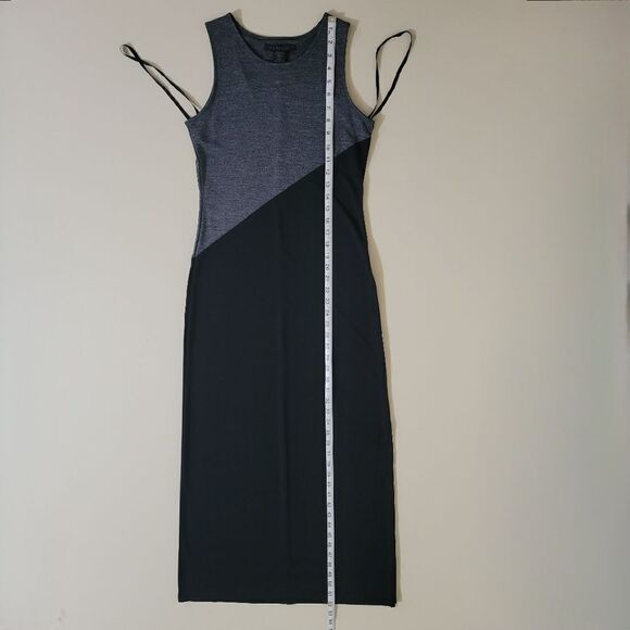 Express Colorblock Black Gray Maxi Length Sleeveless Dress - Picture 4 of 10